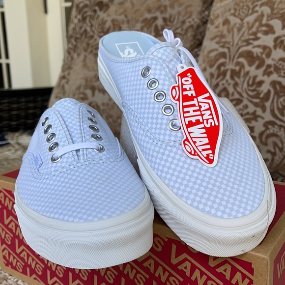 Vans Authentic Mule Pastel Checkerboard Misty Bl W - Picture 7 of 16